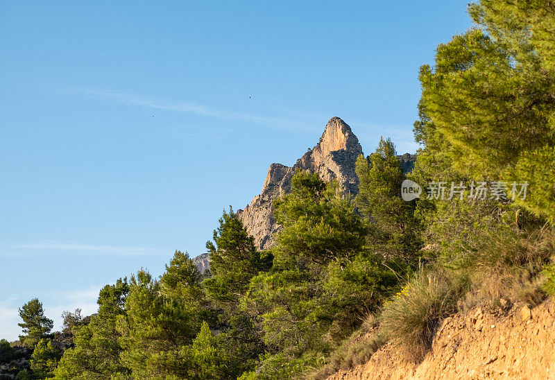 山的风景。Capeco dor山脉，西班牙阿利坎特